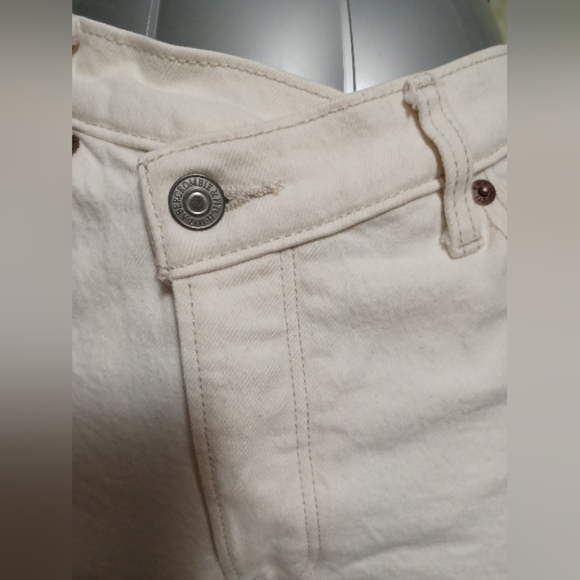 Abercrombie & Fitch The Dad High Rise Light Cream Straight Leg Jeans Size 6 - Picture 5 of 11